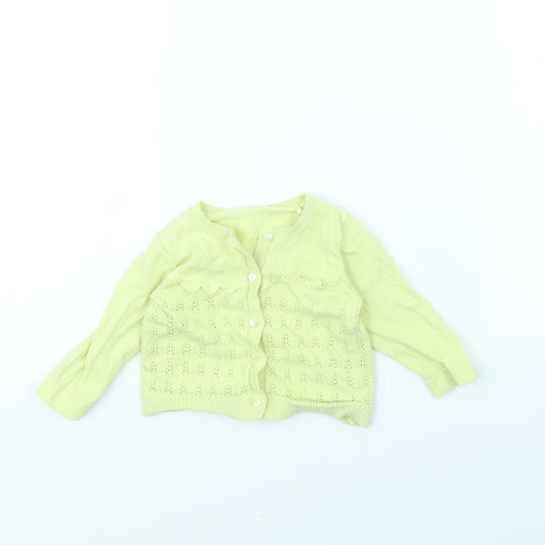 Mothercare Girls Green   Cardigan Jumper Size 3-6 Months