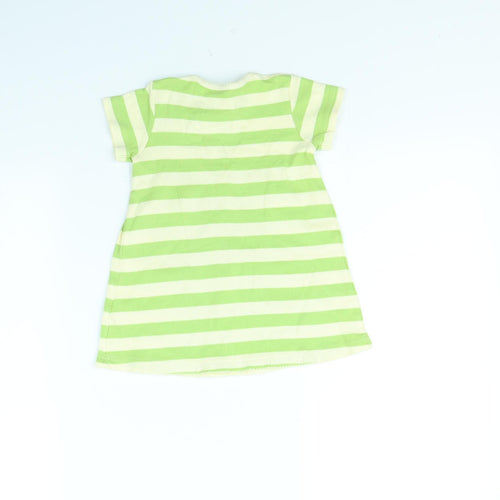 NEXT Girls Green Striped  Fit & Flare  Size 9-12 Months