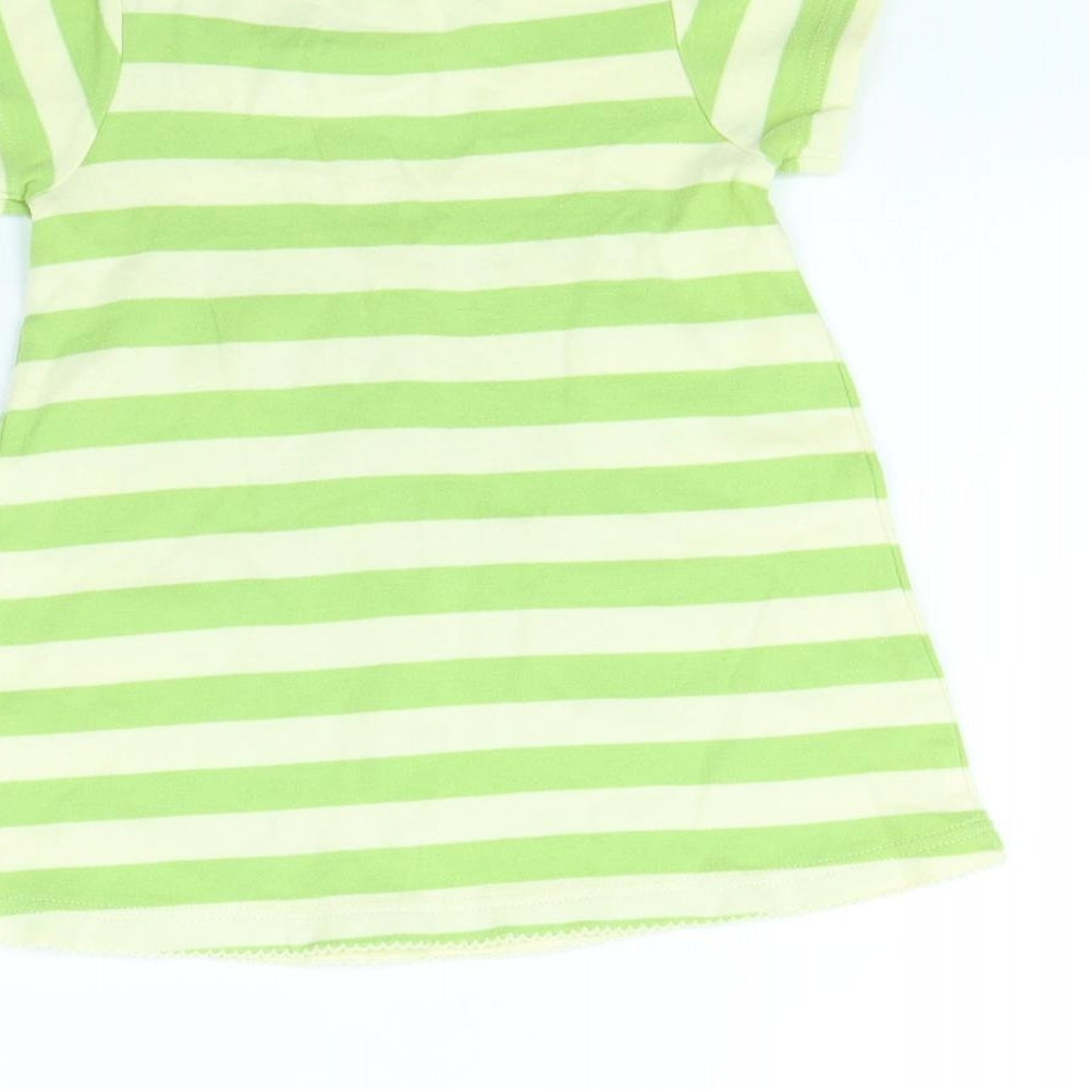 NEXT Girls Green Striped  Fit & Flare  Size 9-12 Months