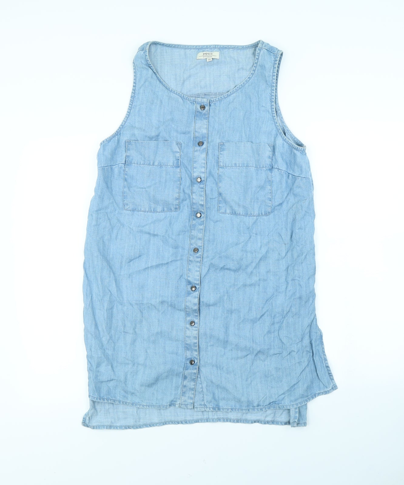 Papaya Womens Blue   Pinafore/Dungaree Dress  Size 10