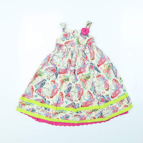 George Girls White Animal Print  Fit & Flare  Size 18 Months  - Butterflies