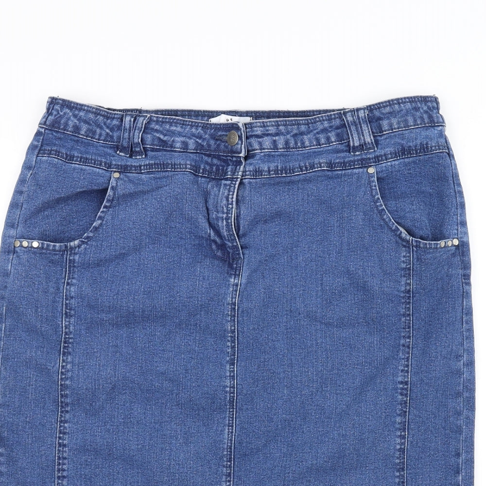 JULIPA Womens Blue  Denim A-Line Skirt Size 18