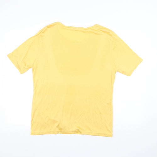 ELVI Womens Yellow   Basic T-Shirt Size M