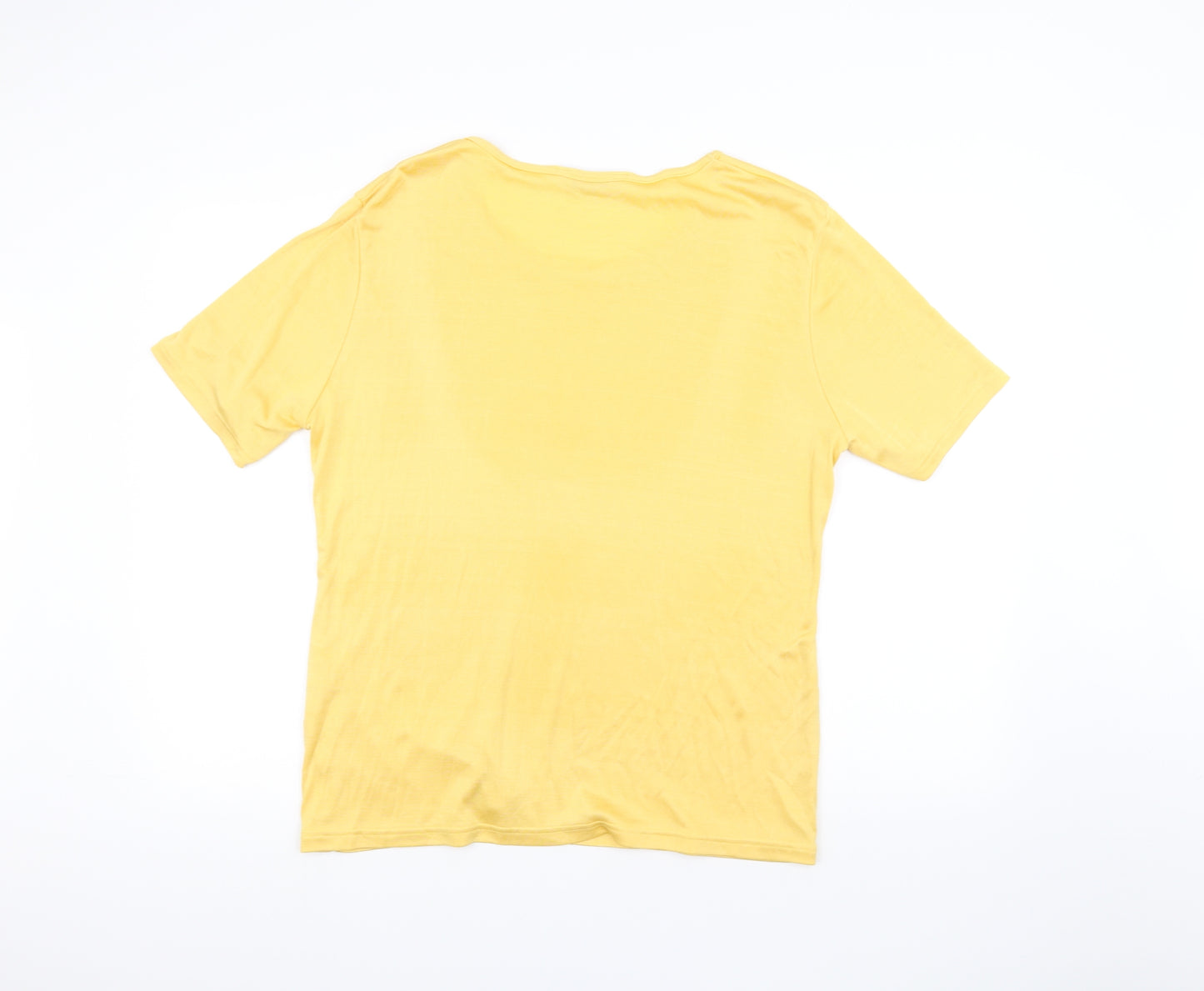 ELVI Womens Yellow   Basic T-Shirt Size M