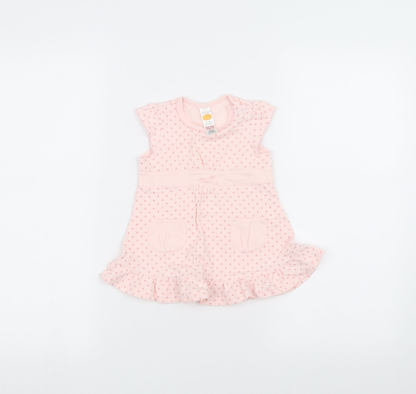 MINIMODE Baby Pink Polka Dot  A-Line  Size 3-6 Months