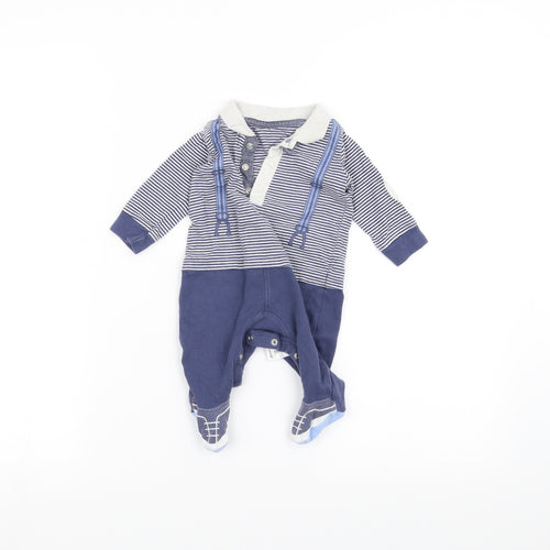 NEXT Baby Blue Striped  Coverall One-Piece Size 0-3 Months