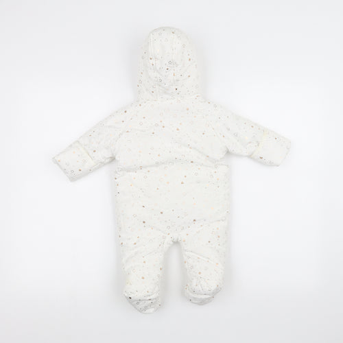 Preworn Baby White   Basic Coat Snowsuit Size 0-3 Months
