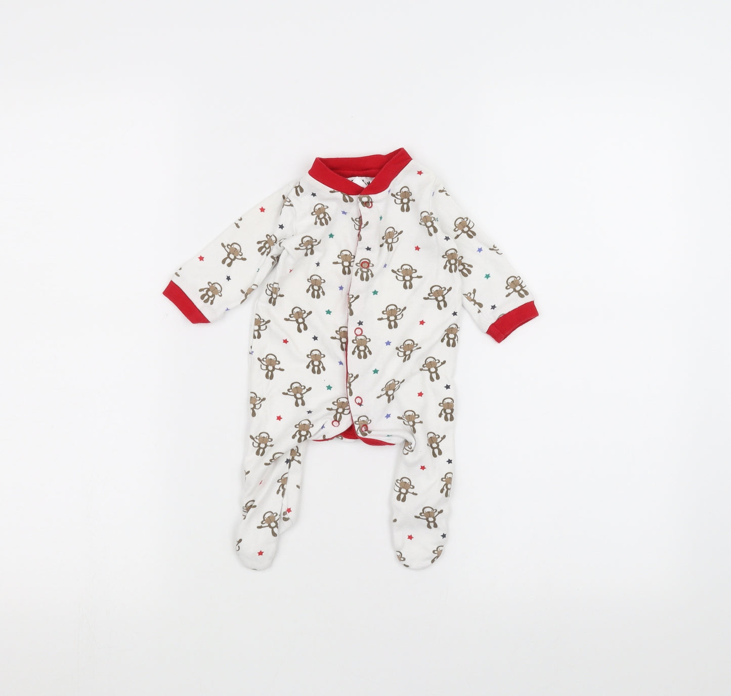 Dorothy Perkins Baby White   Babygrow One-Piece Size 0-3 Months  - Monkey