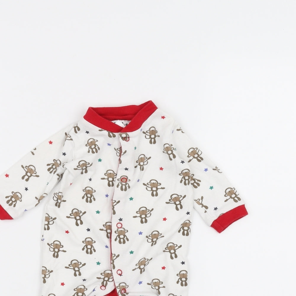 Dorothy Perkins Baby White   Babygrow One-Piece Size 0-3 Months  - Monkey
