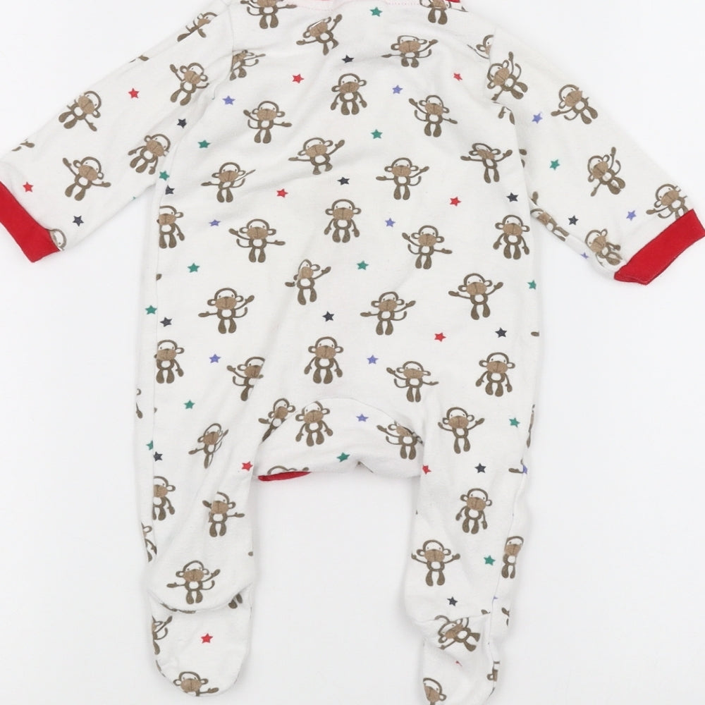 Dorothy Perkins Baby White   Babygrow One-Piece Size 0-3 Months  - Monkey