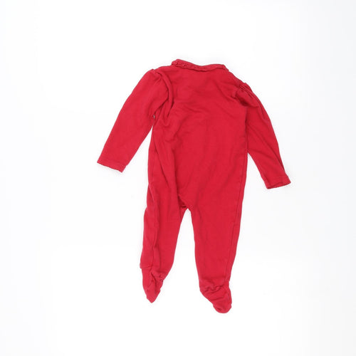 George Baby Red   Babygrow One-Piece Size 6-9 Months  - Christmas