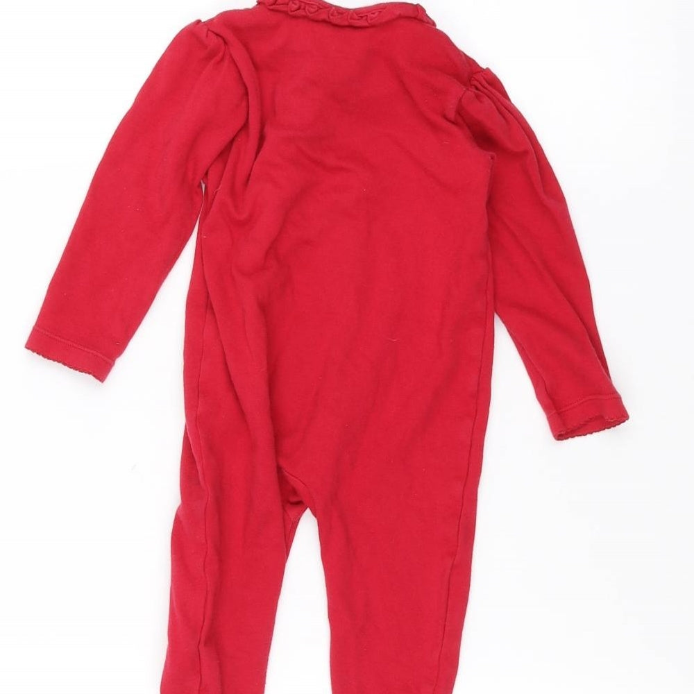 George Baby Red   Babygrow One-Piece Size 6-9 Months  - Christmas