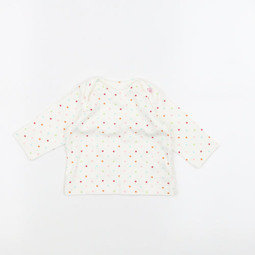 Marks and Spencer Baby White Polka Dot  Pullover Jumper Size 0-3 Months