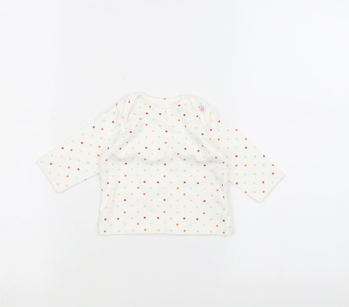 Marks and Spencer Baby White Polka Dot Pullover Jumper Size 0-3 Months