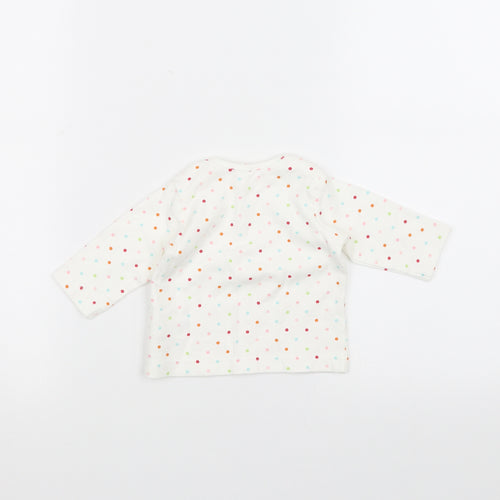 Marks and Spencer Baby White Polka Dot  Pullover Jumper Size 0-3 Months