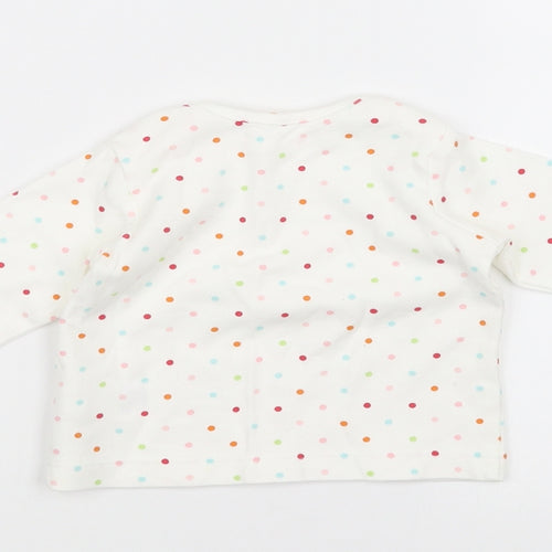 Marks and Spencer Baby White Polka Dot  Pullover Jumper Size 0-3 Months