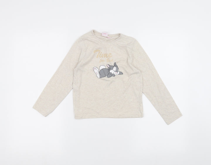 Disney Girls White   Basic T-Shirt Size 6-7 Years  - Rabbit