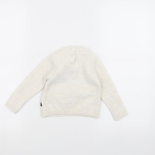 M&Co Baby White   Pullover Jumper Size 9-12 Months  - Penguin