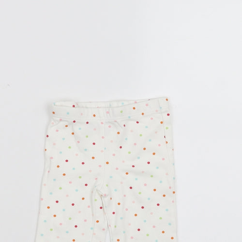 Marks and Spencer Baby White Polka Dot  Sweatpants Trousers Size 0-3 Months