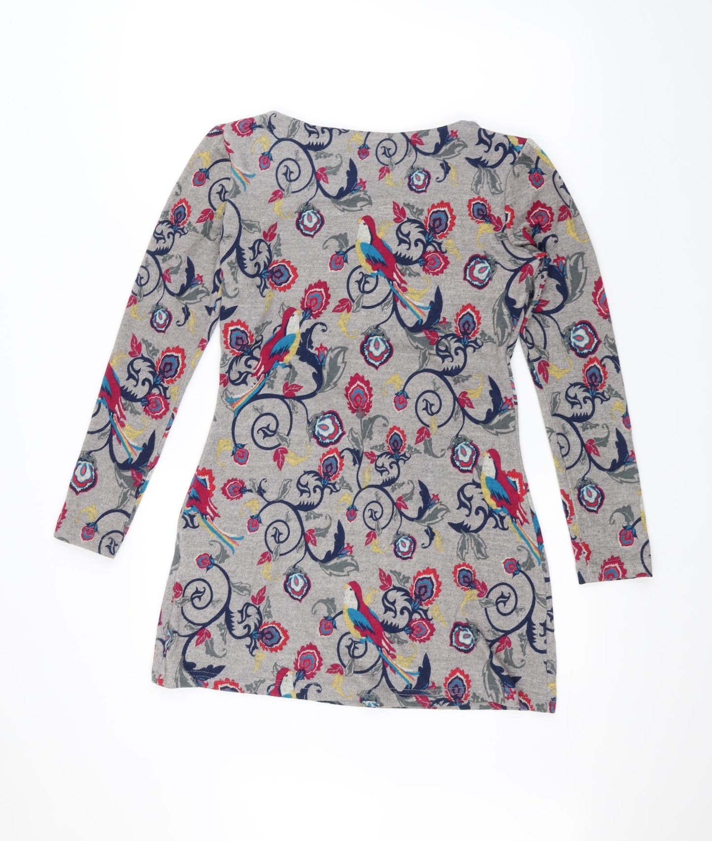 Lily & Me Womens Grey Floral  Pullover Jumper Size 8