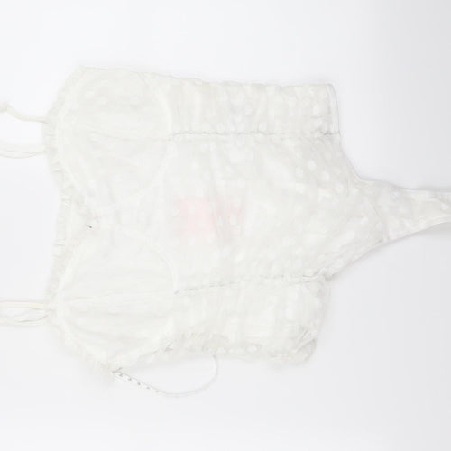 Preworn Womens White   Cropped Blouse Size 12