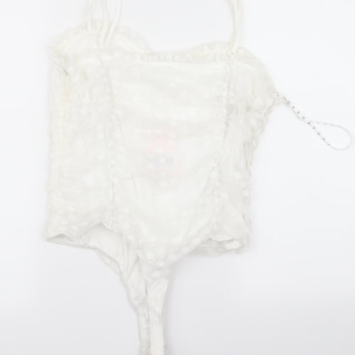 Preworn Womens White   Cropped Blouse Size 12