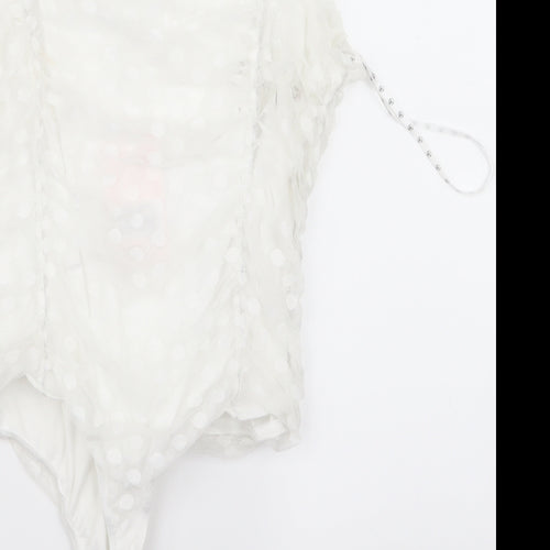 Preworn Womens White   Cropped Blouse Size 12