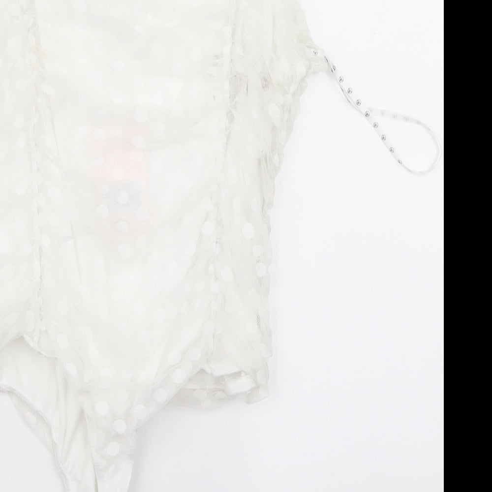 Preworn Womens White   Cropped Blouse Size 12