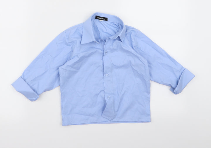 VivaKi Boys Blue Basic Button-Up Size 3 Years