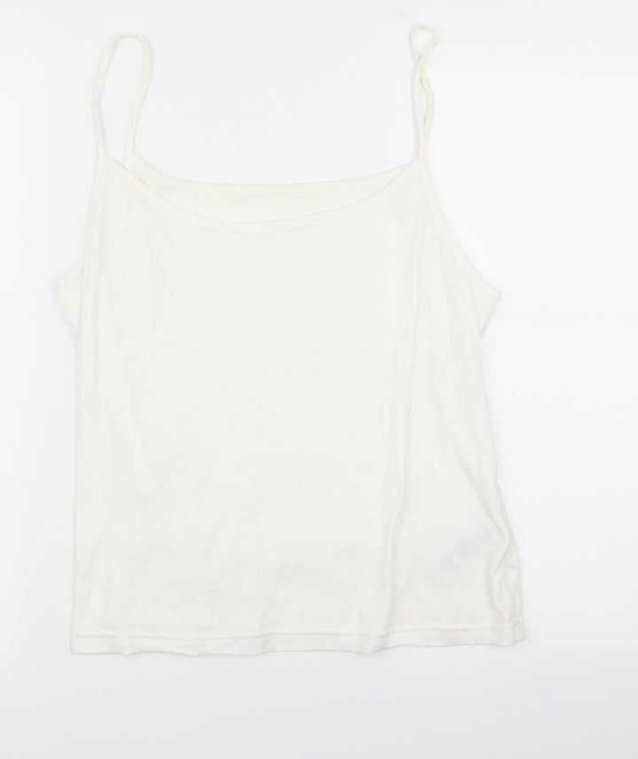 Preworn Womens White Basic Tank Size 14