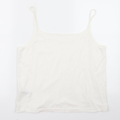 Preworn Womens White   Basic Tank Size 14