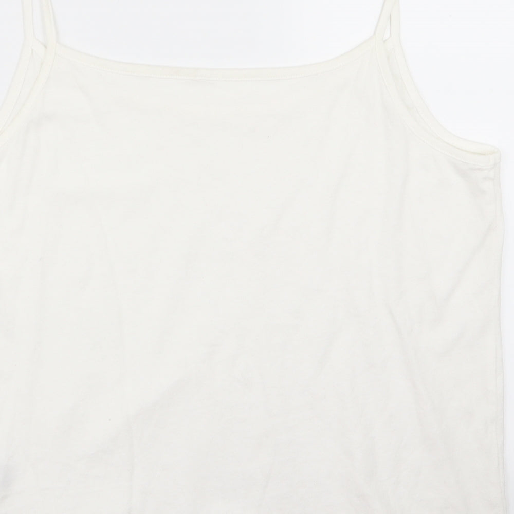 Preworn Womens White   Basic Tank Size 14