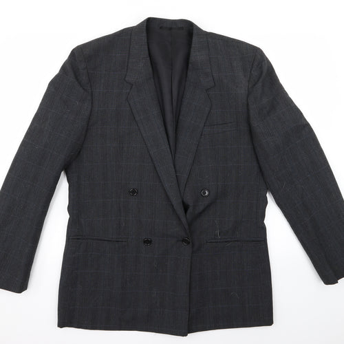 Burton Mens Black Striped  Overcoat Coat Size L