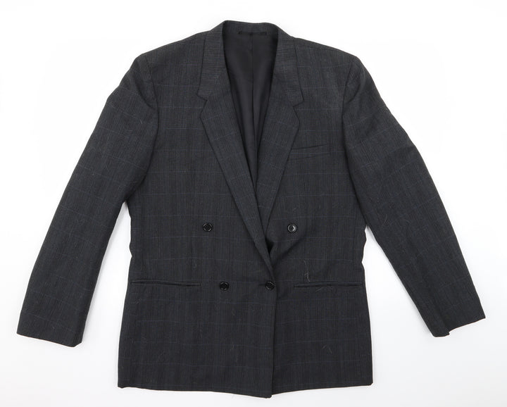 Burton Mens Black Striped  Overcoat Coat Size L