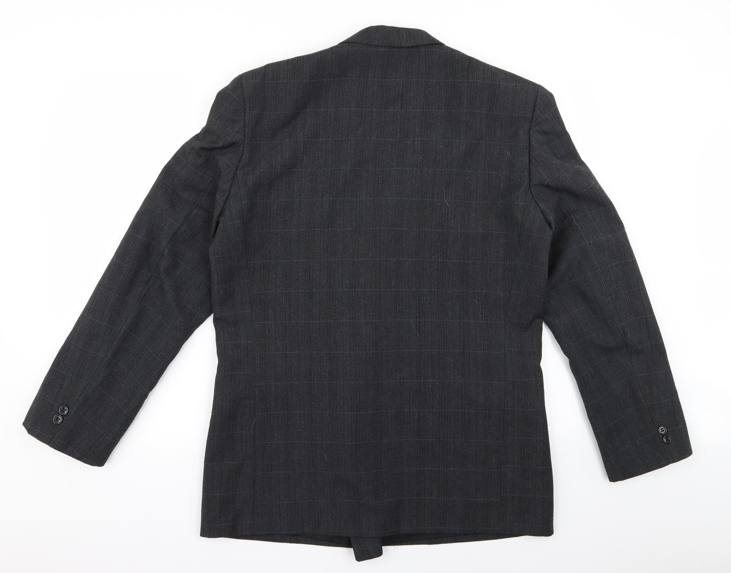 Burton Mens Black Striped  Overcoat Coat Size L