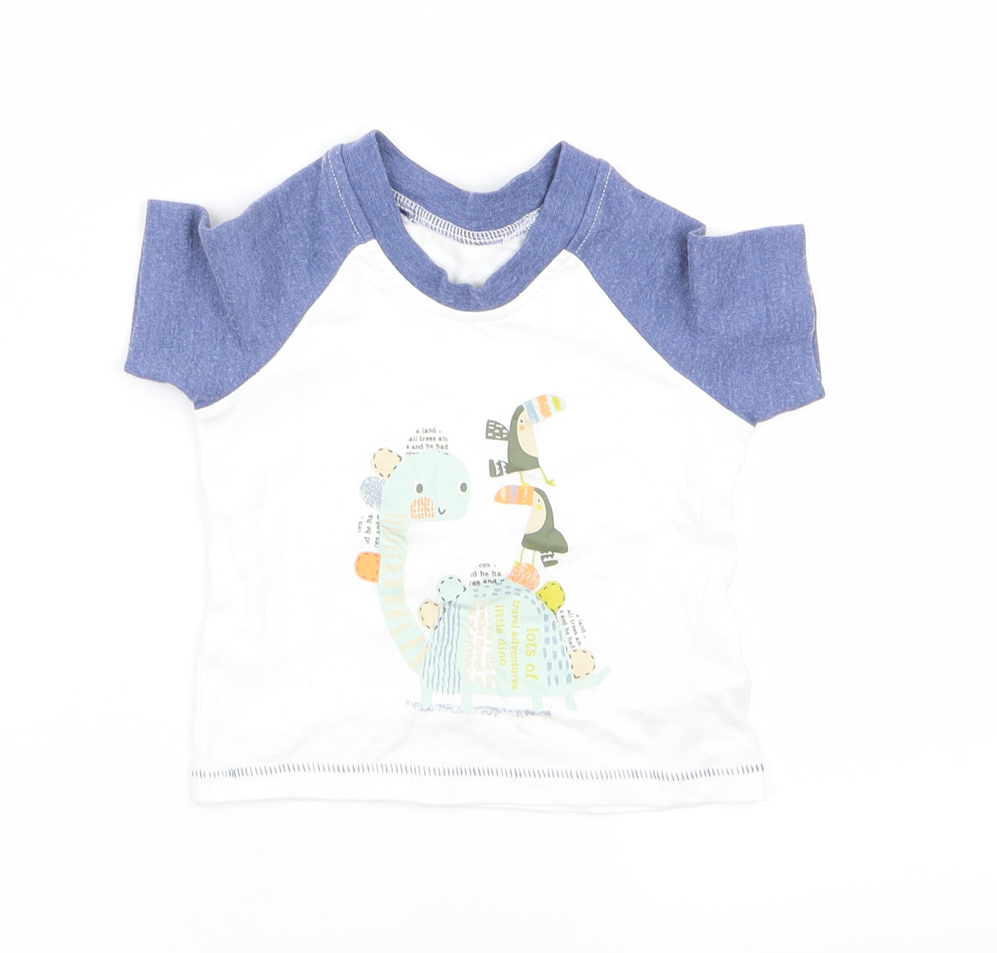 prewotn Baby White Animal Print  Basic T-Shirt Size 6-9 Months