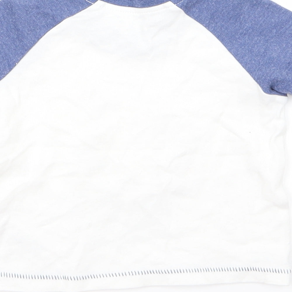 prewotn Baby White Animal Print  Basic T-Shirt Size 6-9 Months