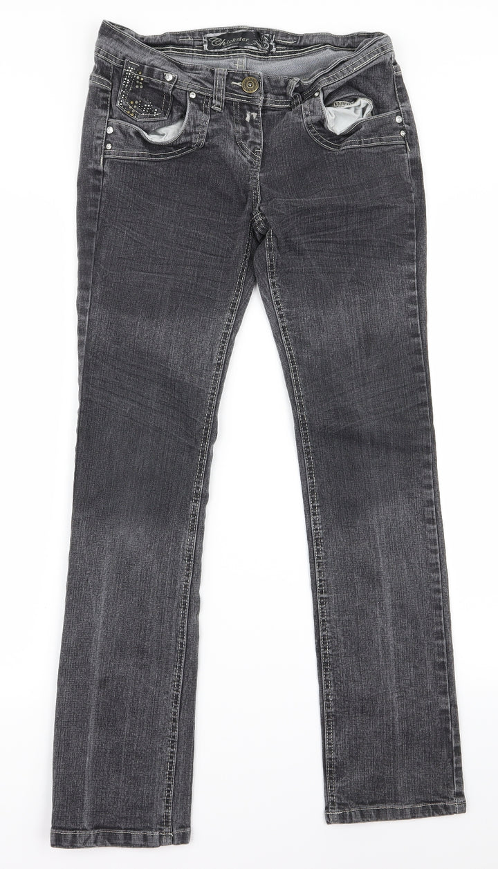 chickster Womens Grey   Tapered Jeans Size 8 L29 in