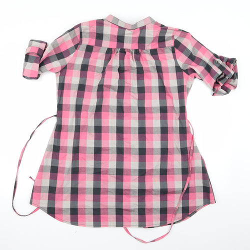Preworn Womens Pink Check  Basic Button-Up Size 8