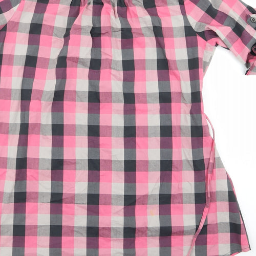 Preworn Womens Pink Check  Basic Button-Up Size 8