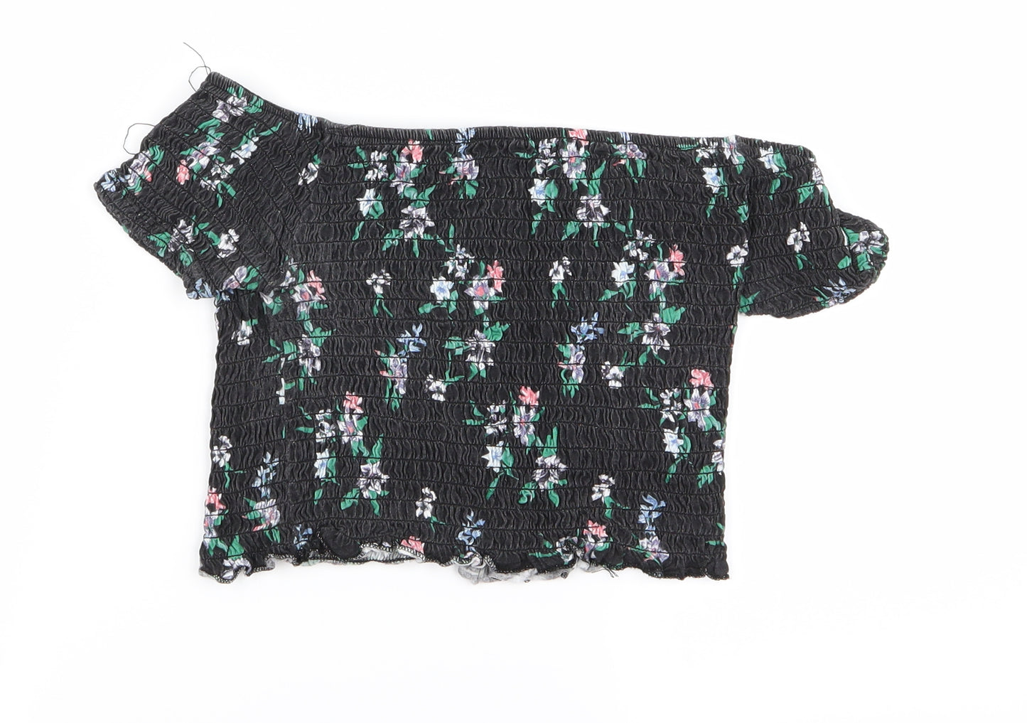 primrk Womens Black Floral  Basic Blouse Size 10