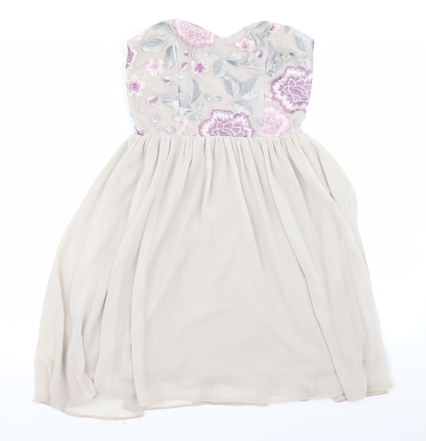 atmoshere Womens Beige Floral  Fit & Flare  Size 10