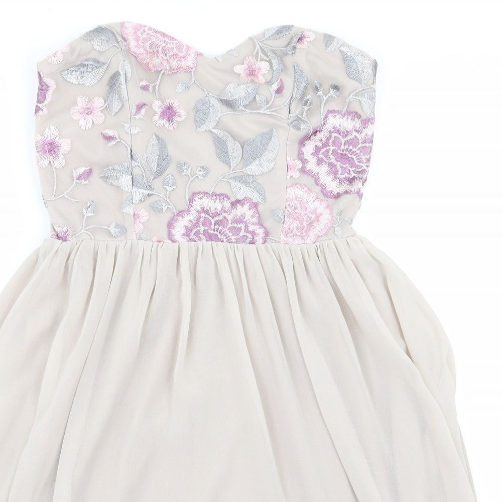 atmoshere Womens Beige Floral  Fit & Flare  Size 10