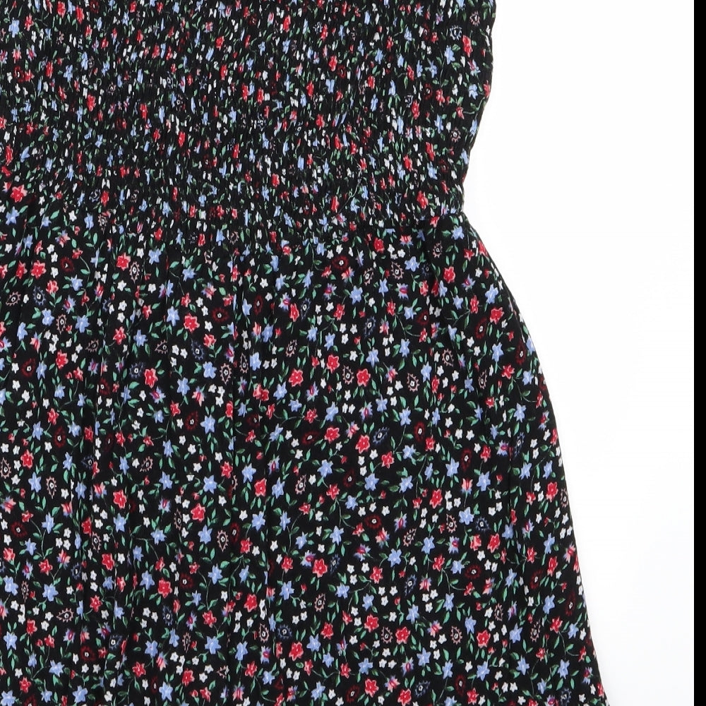 Select Womens Black Floral  Bodysuit One-Piece Size 12
