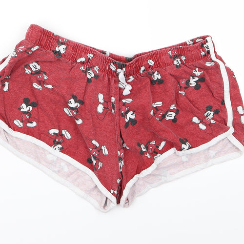 Disney Womens Red Animal Print  Hot Pants Shorts Size S