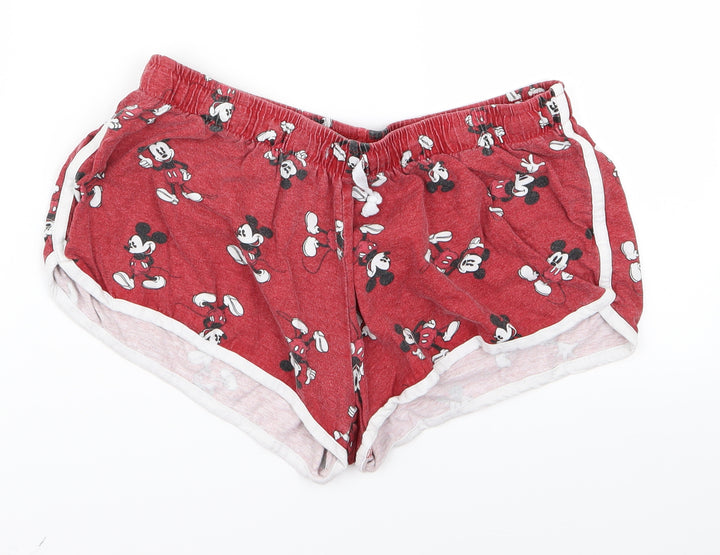 Disney Womens Red Animal Print Hot Pants Shorts Size S