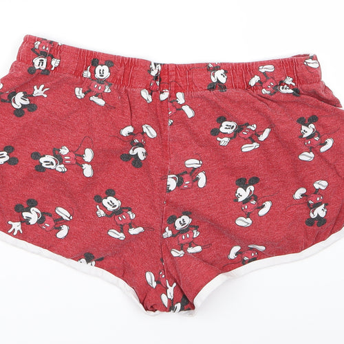Disney Womens Red Animal Print  Hot Pants Shorts Size S
