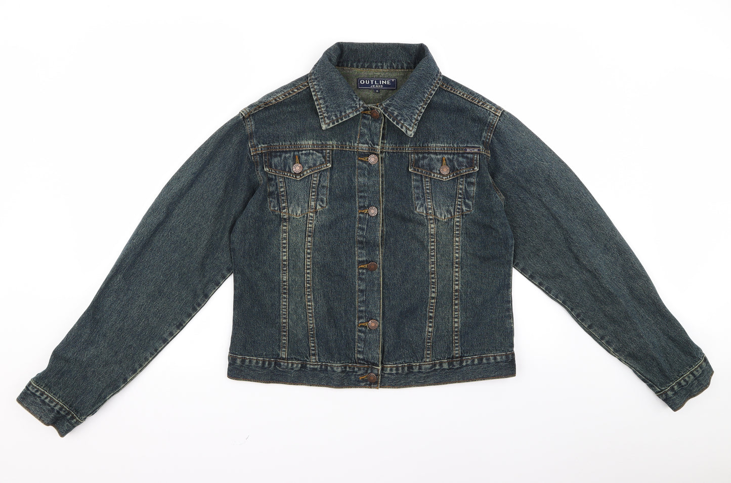outline Womens Blue   Biker Jacket Size 16