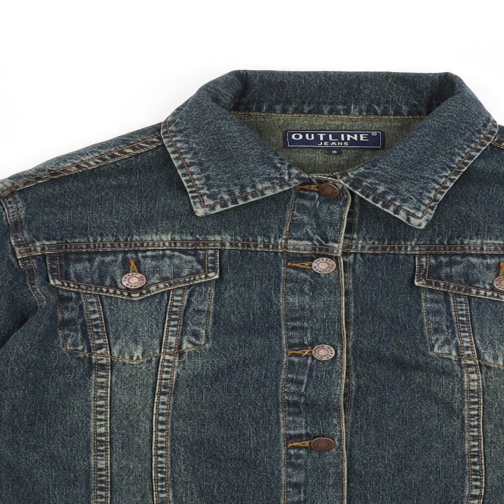 outline Womens Blue   Biker Jacket Size 16