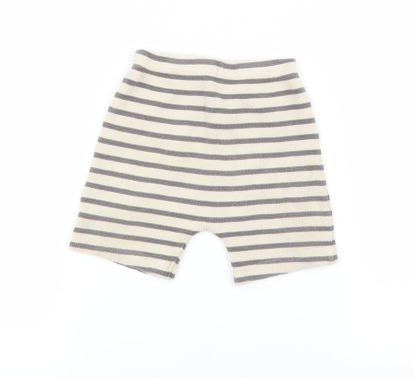Preworn Boys Beige Striped  Sweat Shorts Size 2 Years